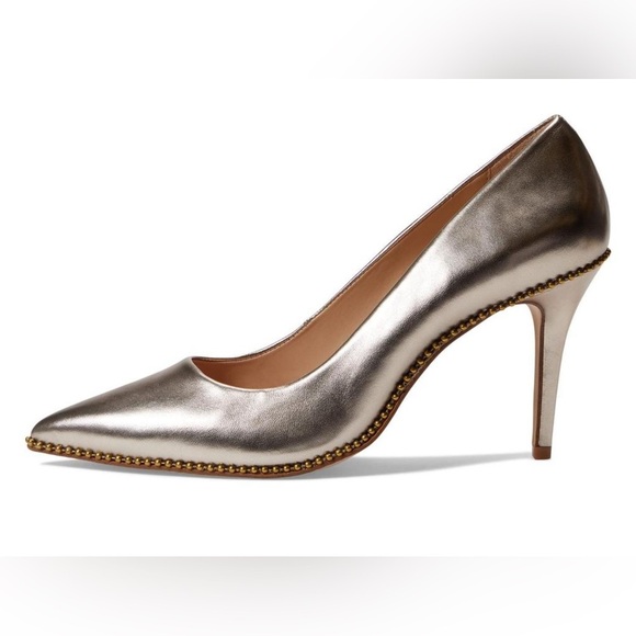 Coach Women’s Waverly Metallic Pumps in Champagne in size 7.5 - Picture 2 of 12